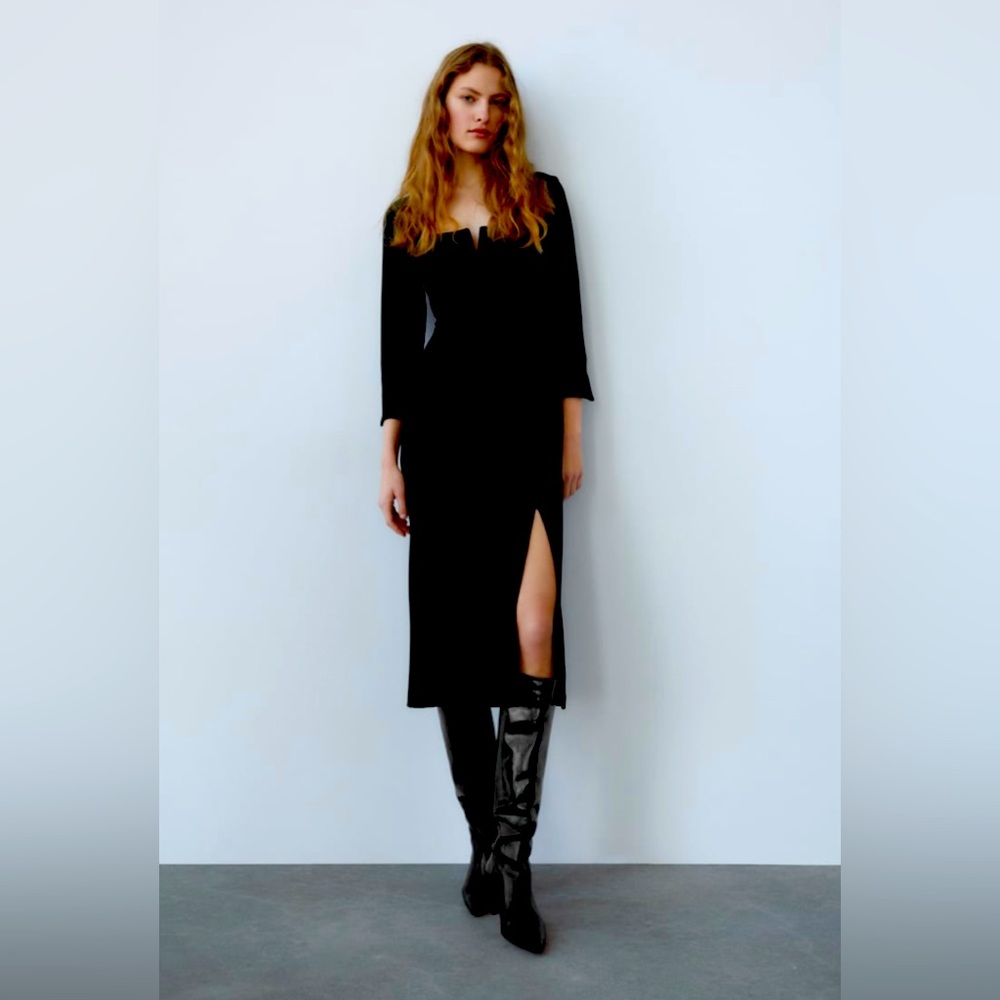 New with tags Zara Black MIDI Dress size L